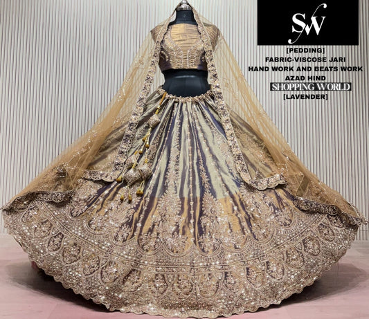 Lavender Visocse Jari Lehenga