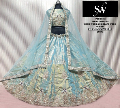 Onion pink Peacock Viscose Lehenga