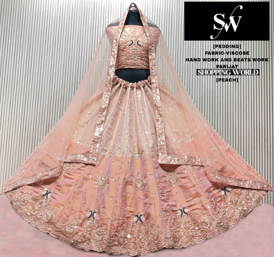 Sky Blue Peacock Viscose Lehenga