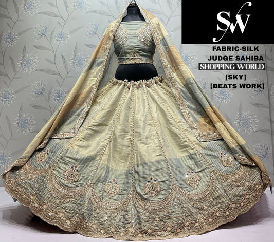 Sky Blue Silk Lehenga