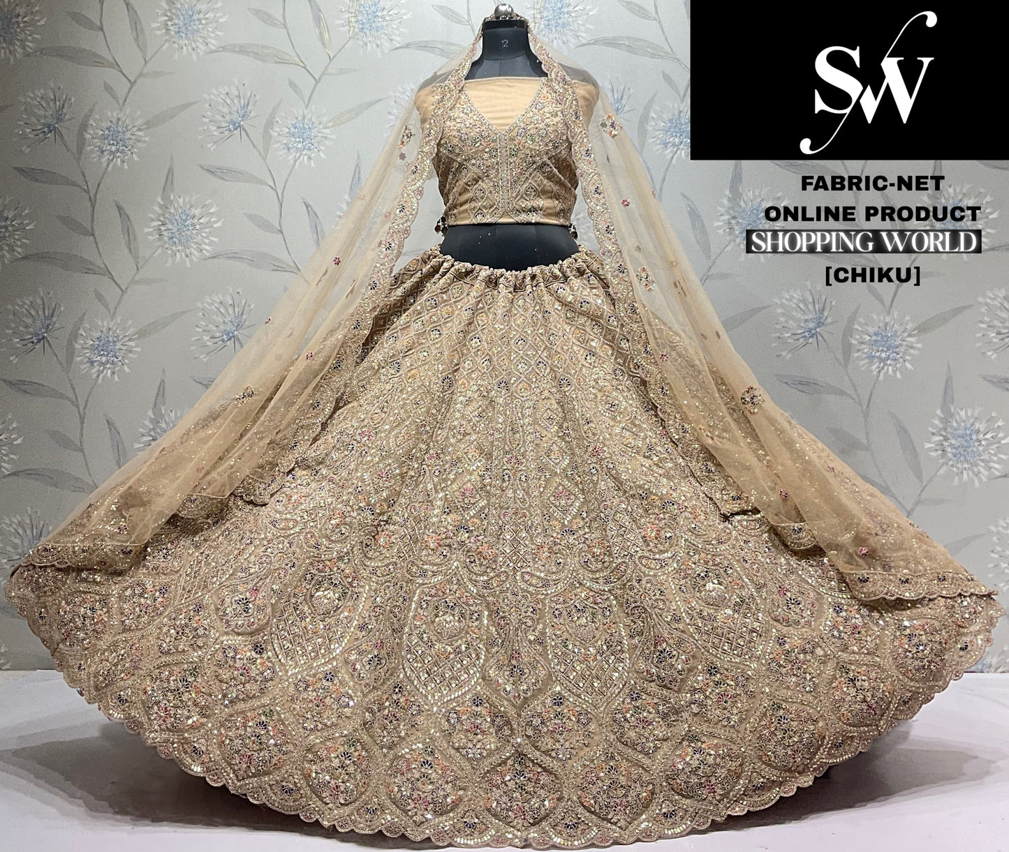 Sky Blue Net Lehenga