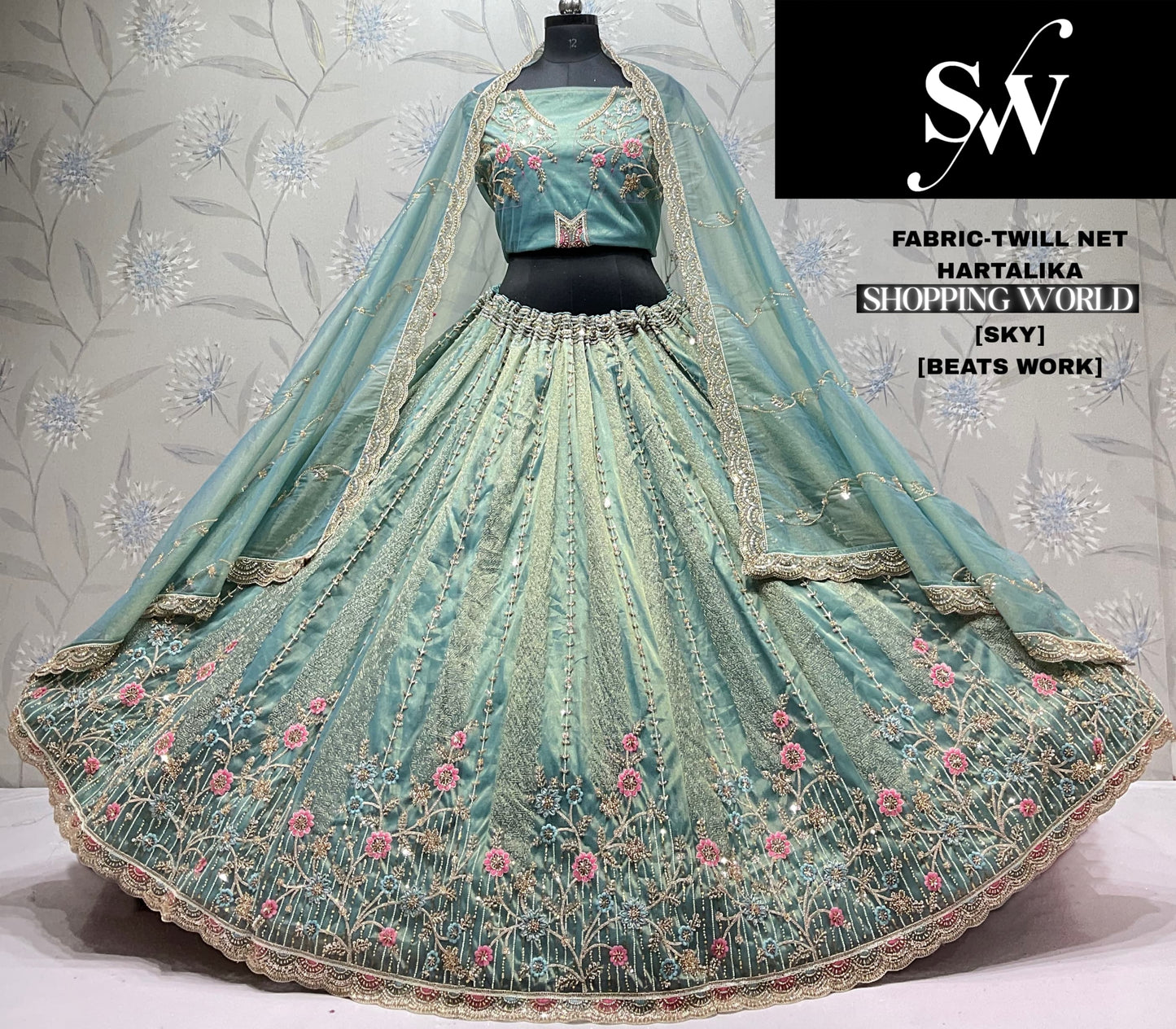 Lavender Twill Net Lehenga