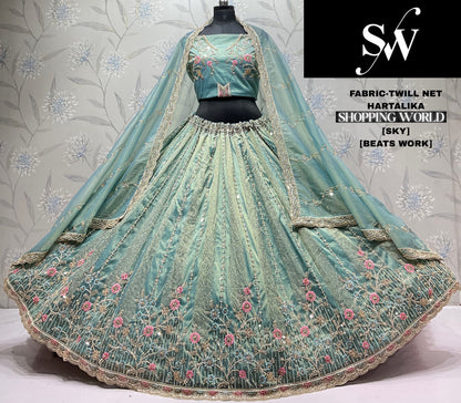 Lavender Twill Net Lehenga