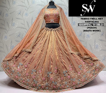 Lavender Twill Net Lehenga