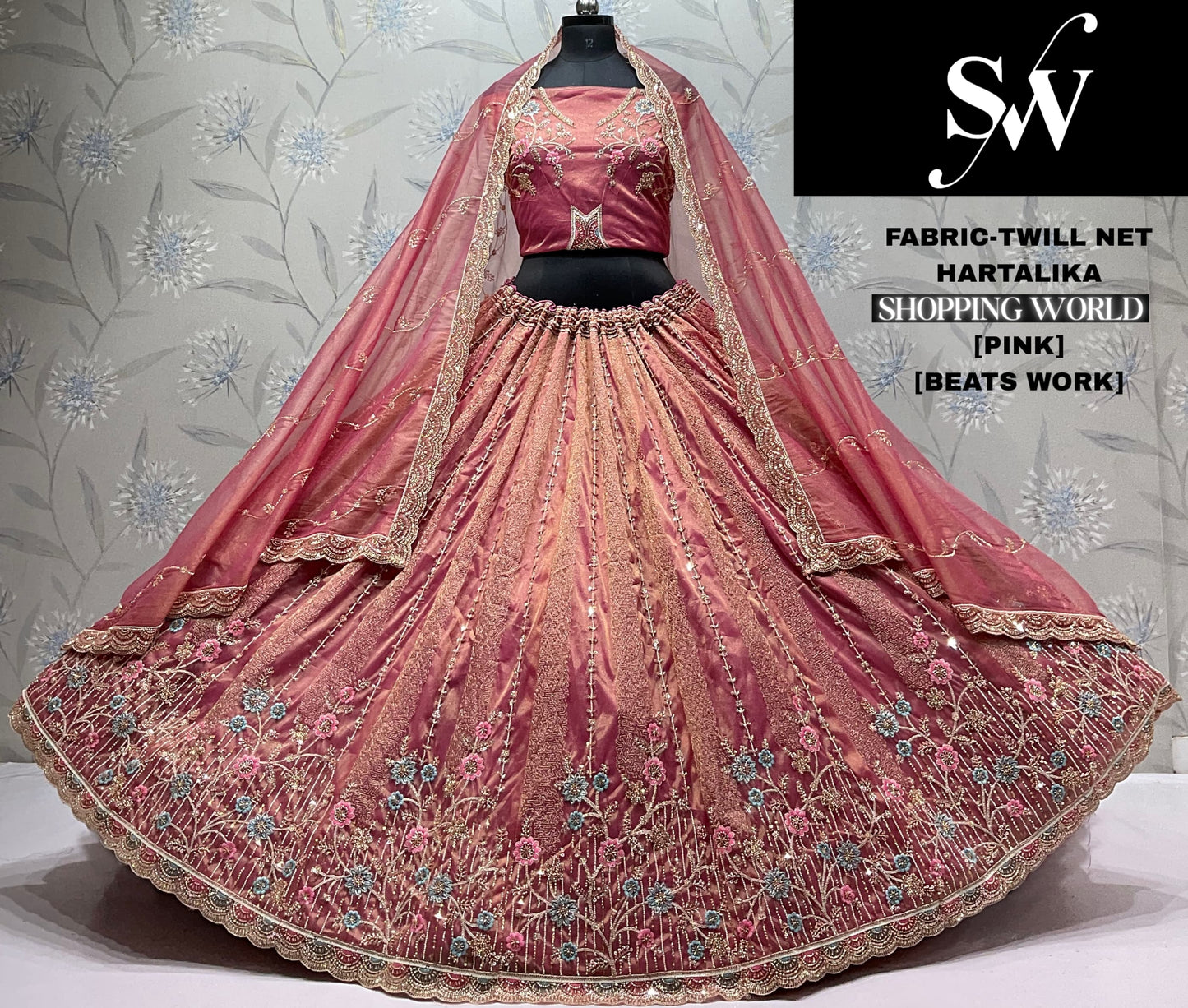 Lavender Twill Net Lehenga