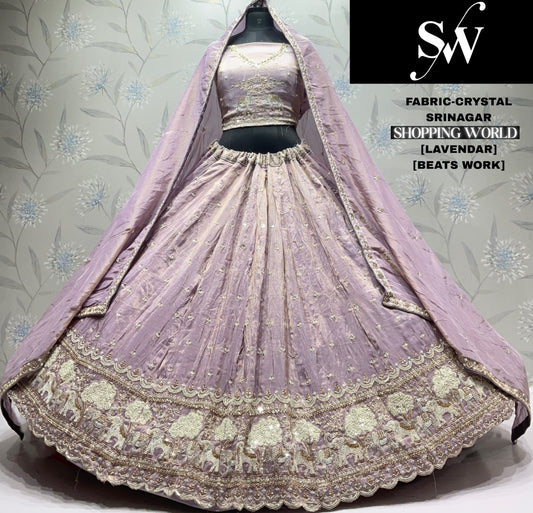 Lavender Crystal Lehenga