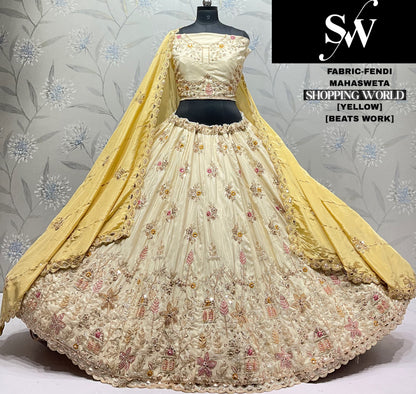 White Pink Fendi Lehenga