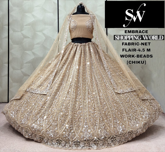 Chiku golden Net Lehenga