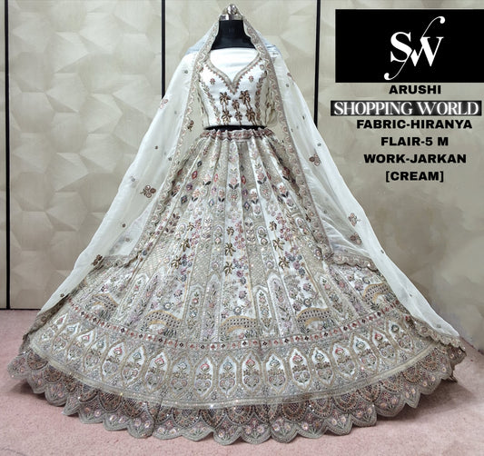 Cream White Hiranya Lehenga