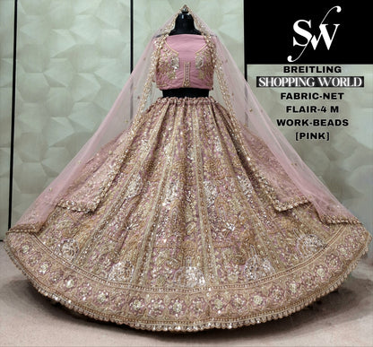 Baby Pink Net Lehenga