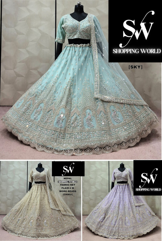 Baby pink peacock Crop Top Lehenga