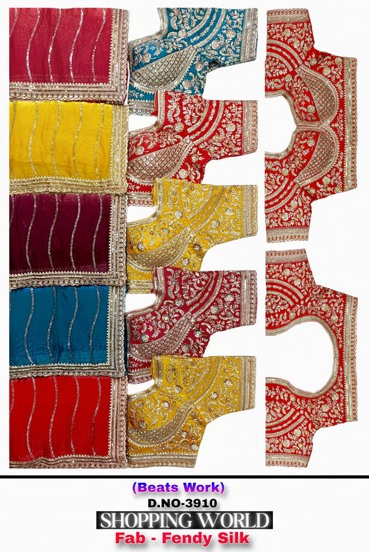 Hot Pink Yellow Haldi Mehendi Rust orange Blue Fendy Silk Saree