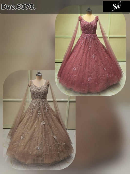 Peach Hot Pink Gown