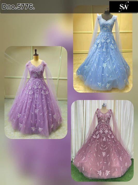 Pink Sky Blue Lavender Gown