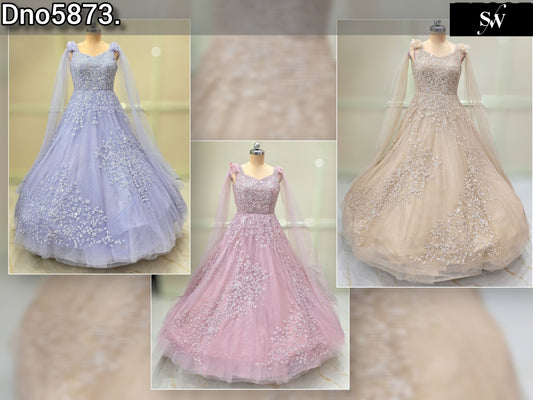 Pink Purple Golden Gown
