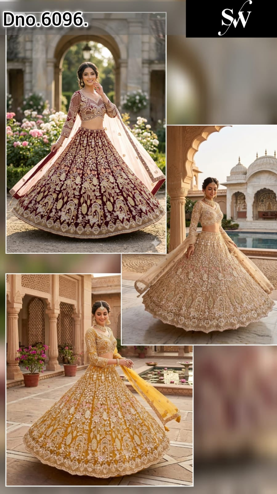 Maroon Peach Mustard Crop Top Lehenga - Shopping World