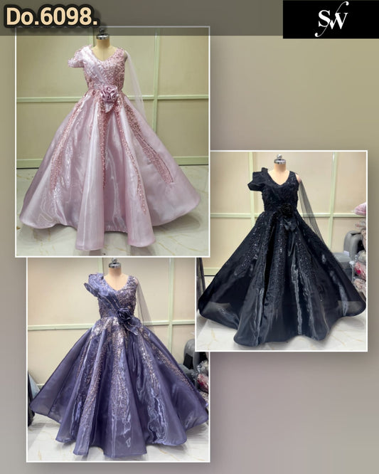 Pink Purple Black Gown