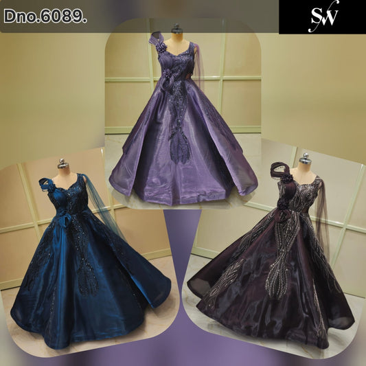 Purple Dark Blue Dark Purple Gown