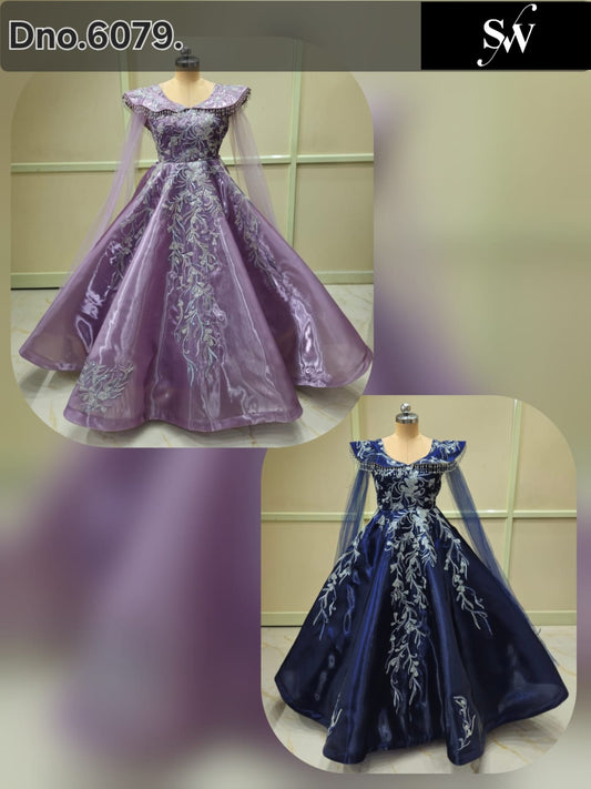 Lavender Dark Blue Gown
