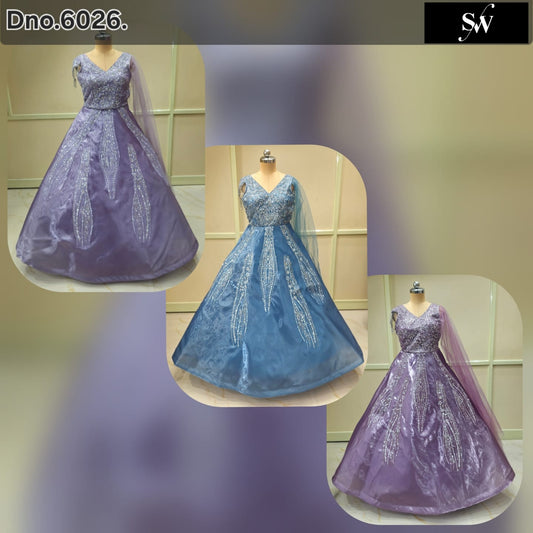 Lavender Blue Purple Gown