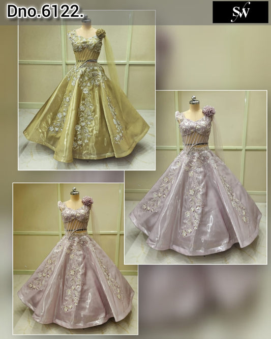 Yellow Lavender Pink Gown