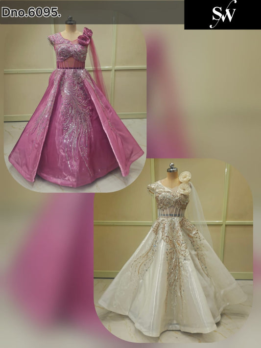 Pink White Farshi Garara Peplum Dress Lehenga
