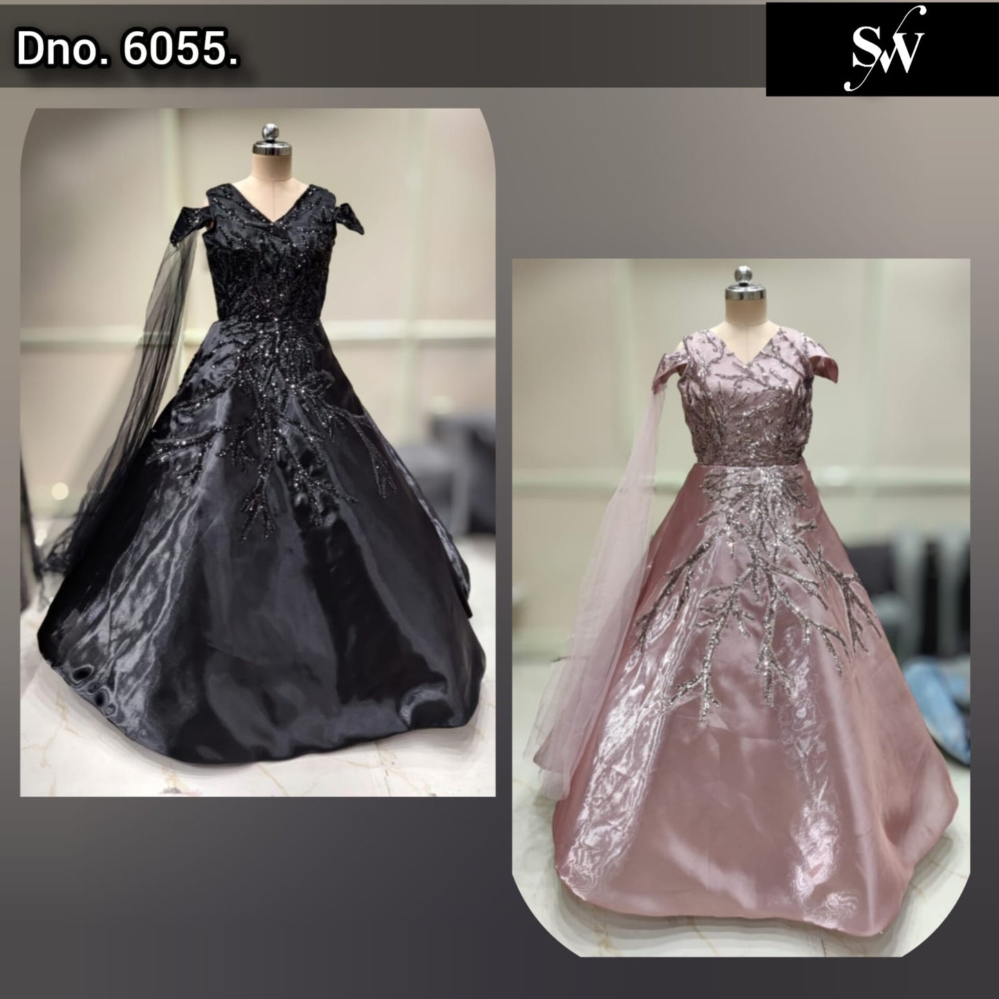 Black Pink Gown - Shopping World