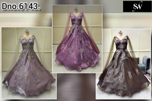 Lavender Dark Purple Dark Brown Gown