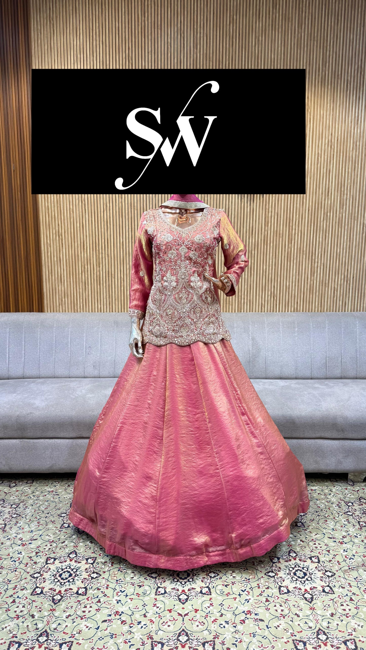 Pink Long Shrug Dress Material