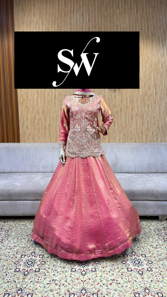 Pink Long Shrug Dress Material