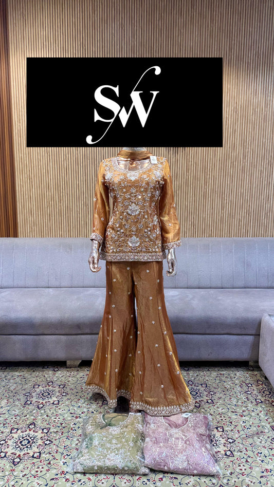 Mustard Long Shrug Dress Material