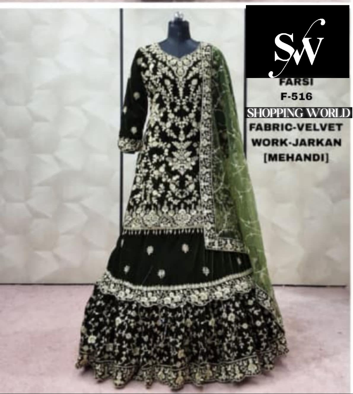 Morpich Blue Velvet peplum long Dress Farshi Gaharara Dress Special