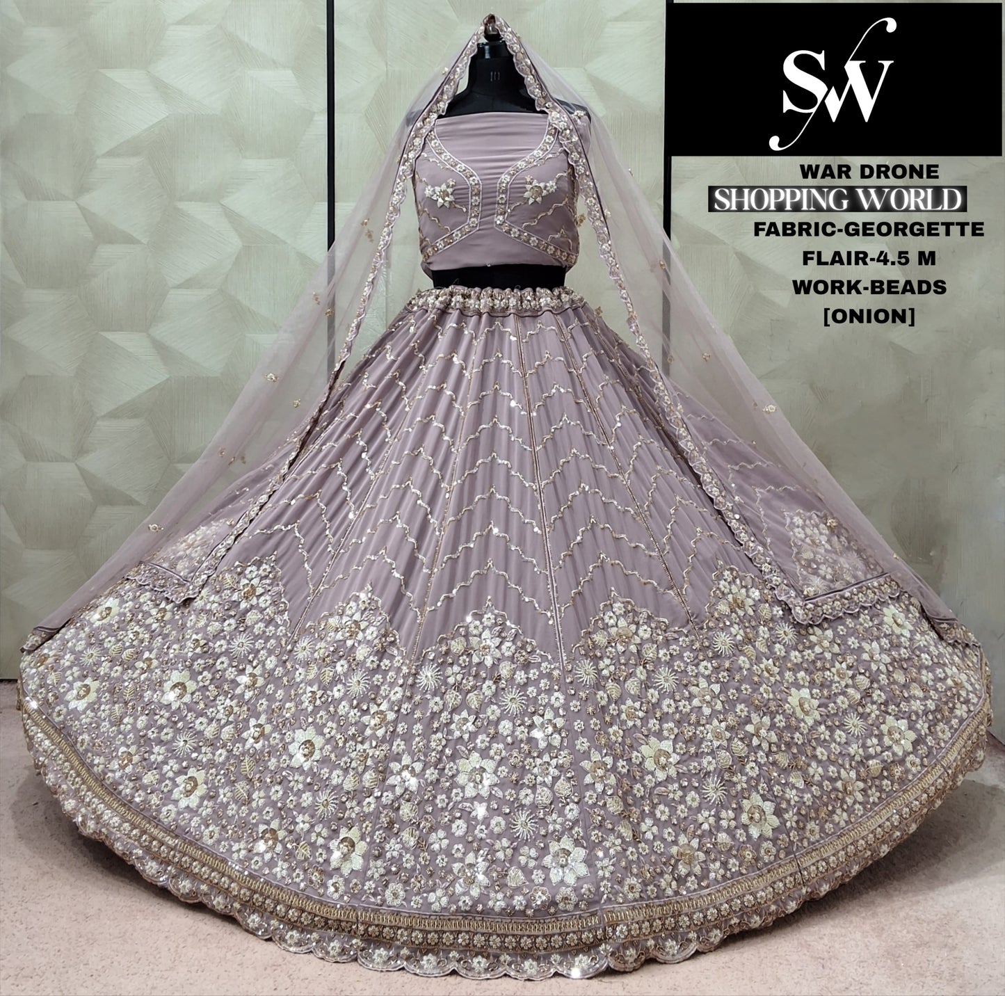 Pista Green Georgette lehenga