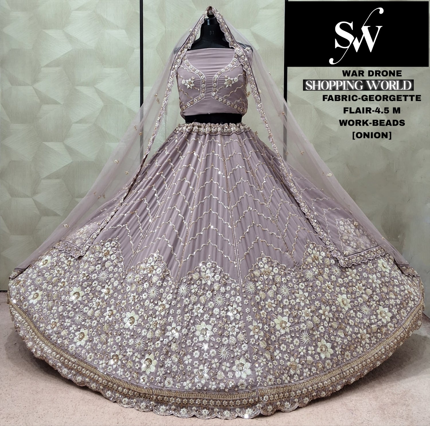 Onion Pink Georgette lehenga - Shopping World