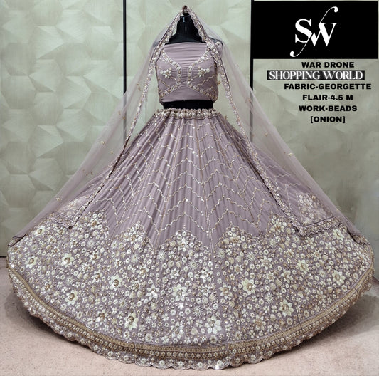 Onion Pink Georgette lehenga