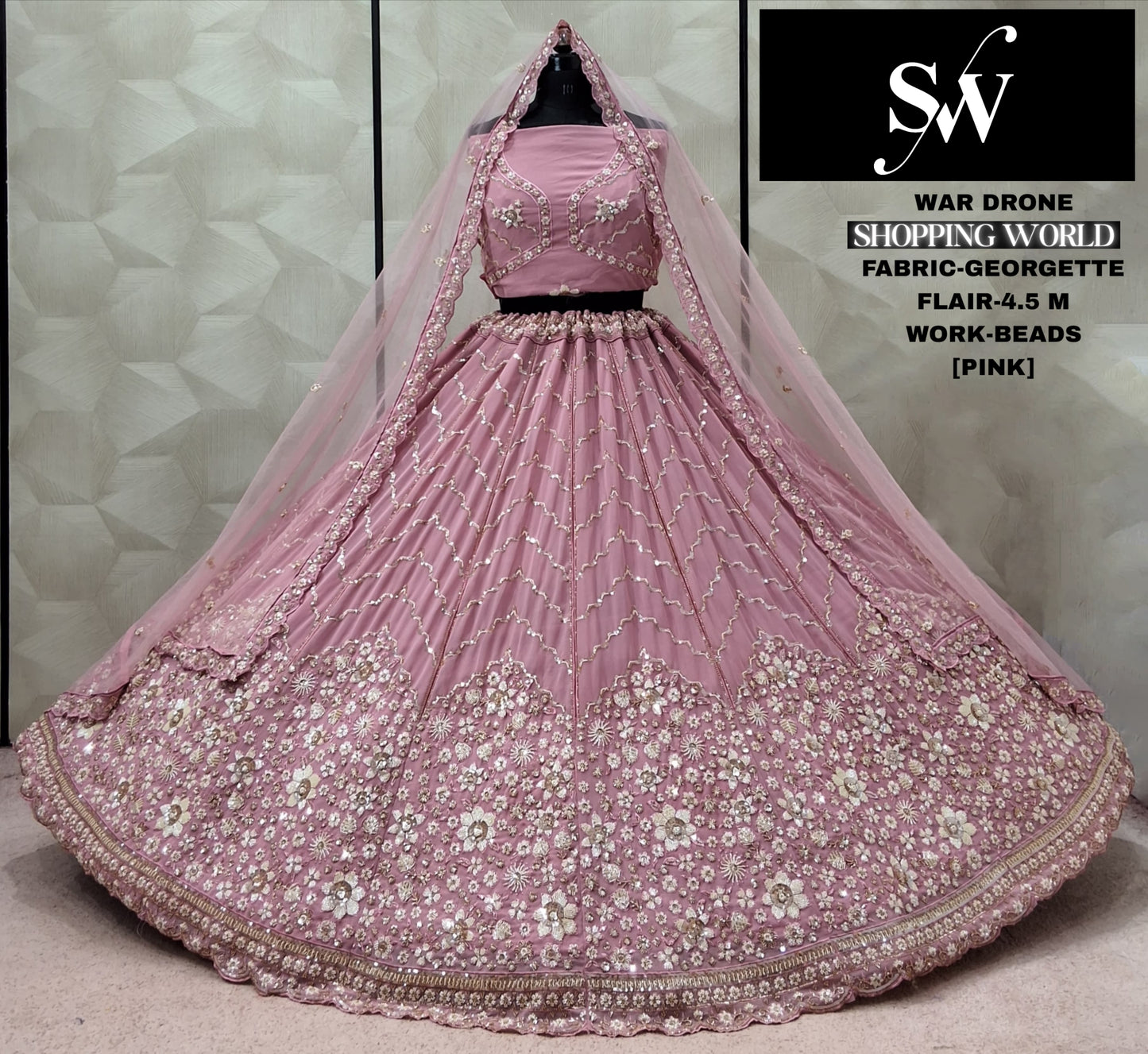 Pista Green Georgette lehenga