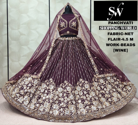 Wine Net Lehenga