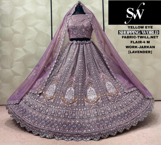 Lavender Twill Net Lehenga