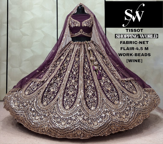 Wine Net Lehenga