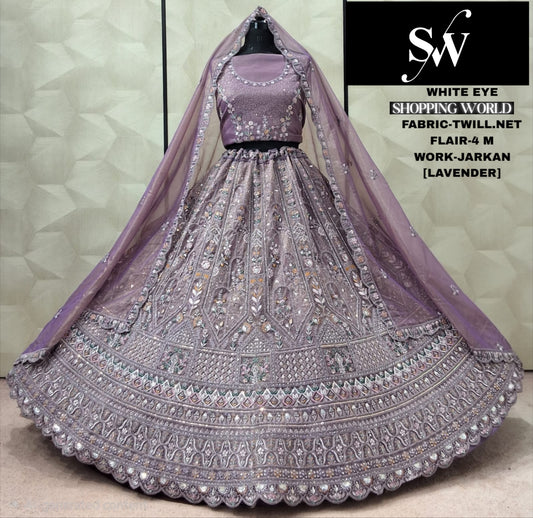 Lavender Twill Net Lehenga