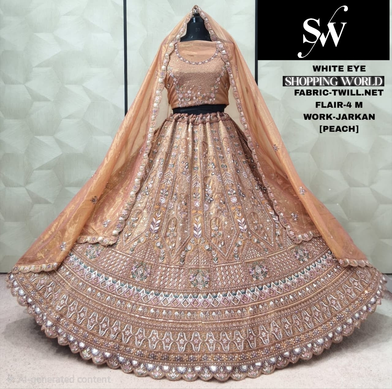 Sky Green Twill Net Lehenga