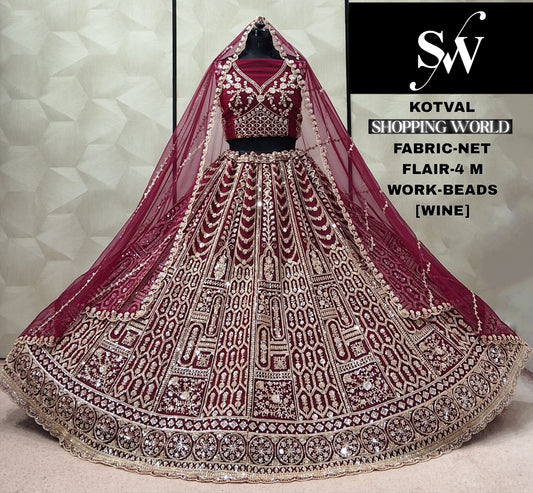 Wine Net Lehenga
