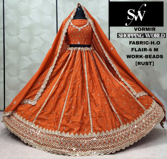 Rust Orange Ho Lehenga