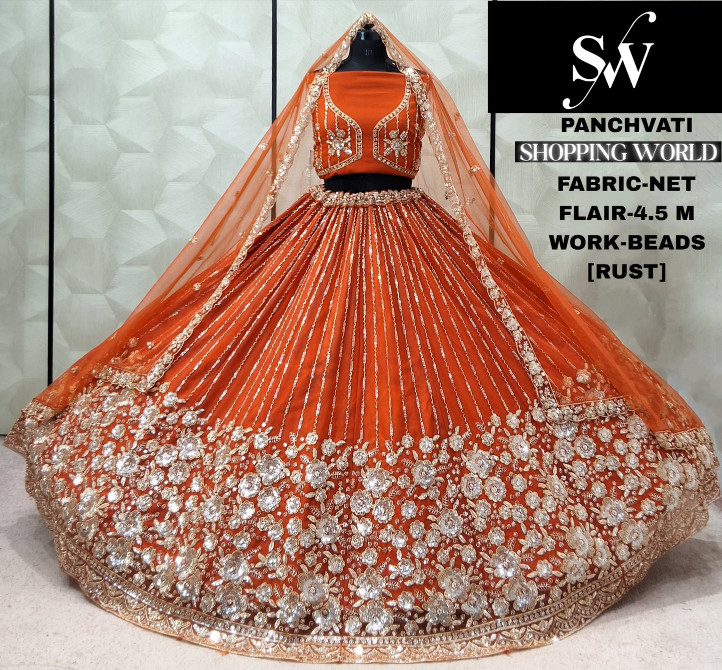 Onion Pink Net Lehenga