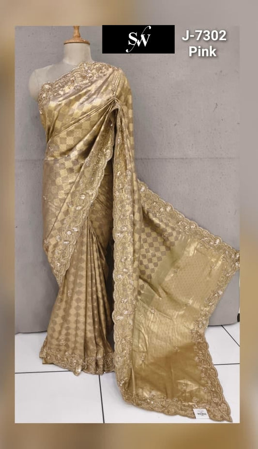 Chiku Golden Designer Saree