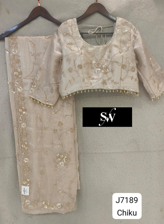 Chiku Golden Designer Saree