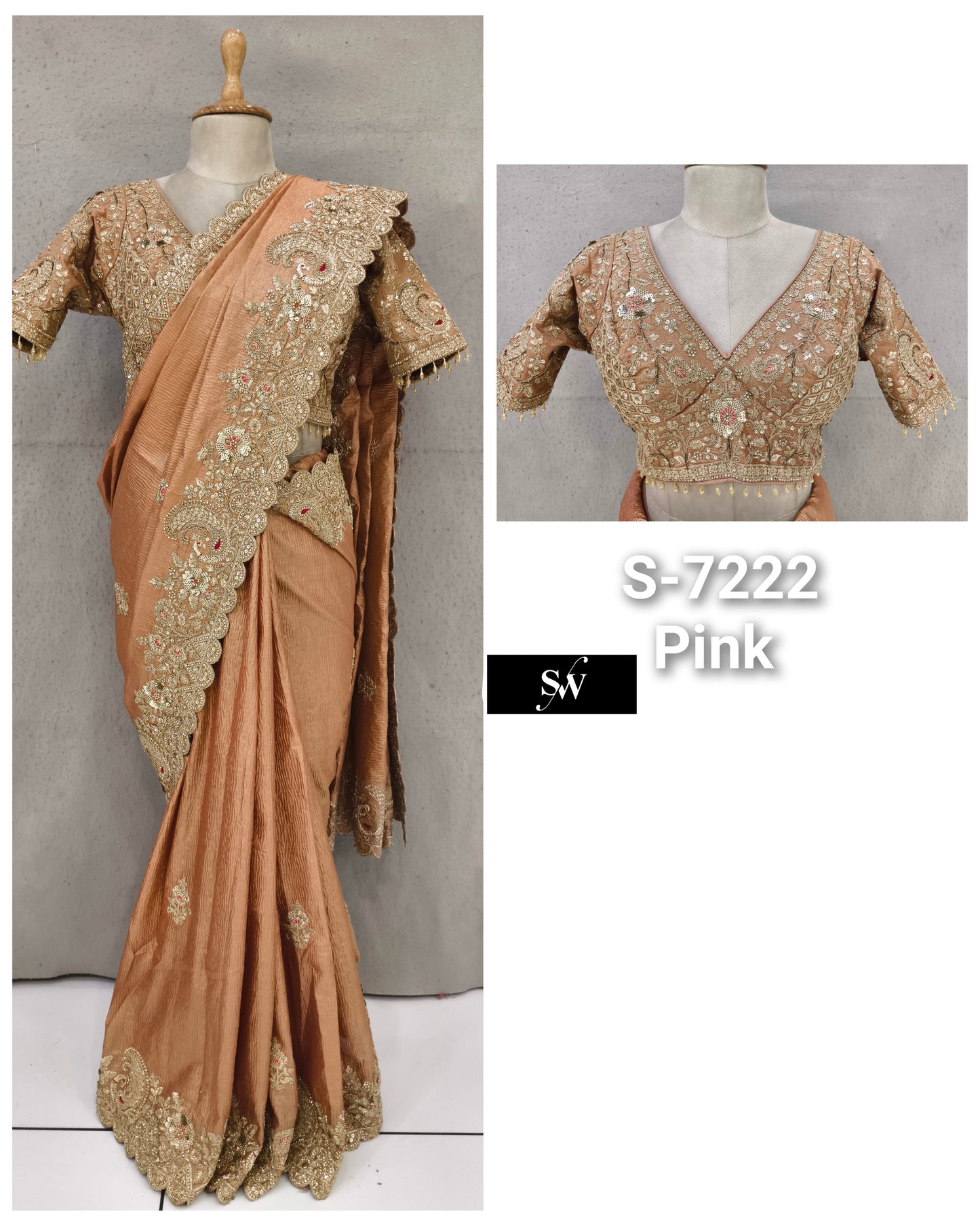 Pink Designer Saree