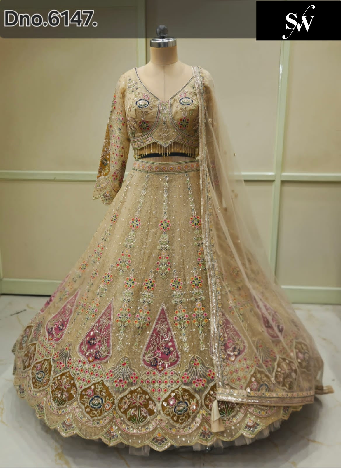 Golden Crop Top Lehenga