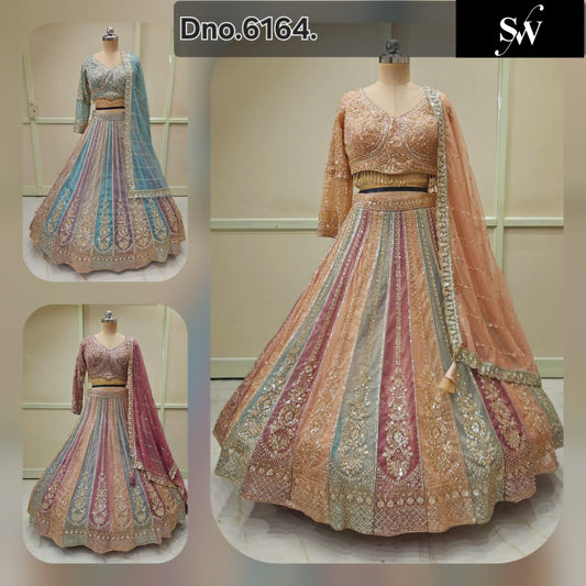 Multikali Multicolour Crop Top Lehenga
