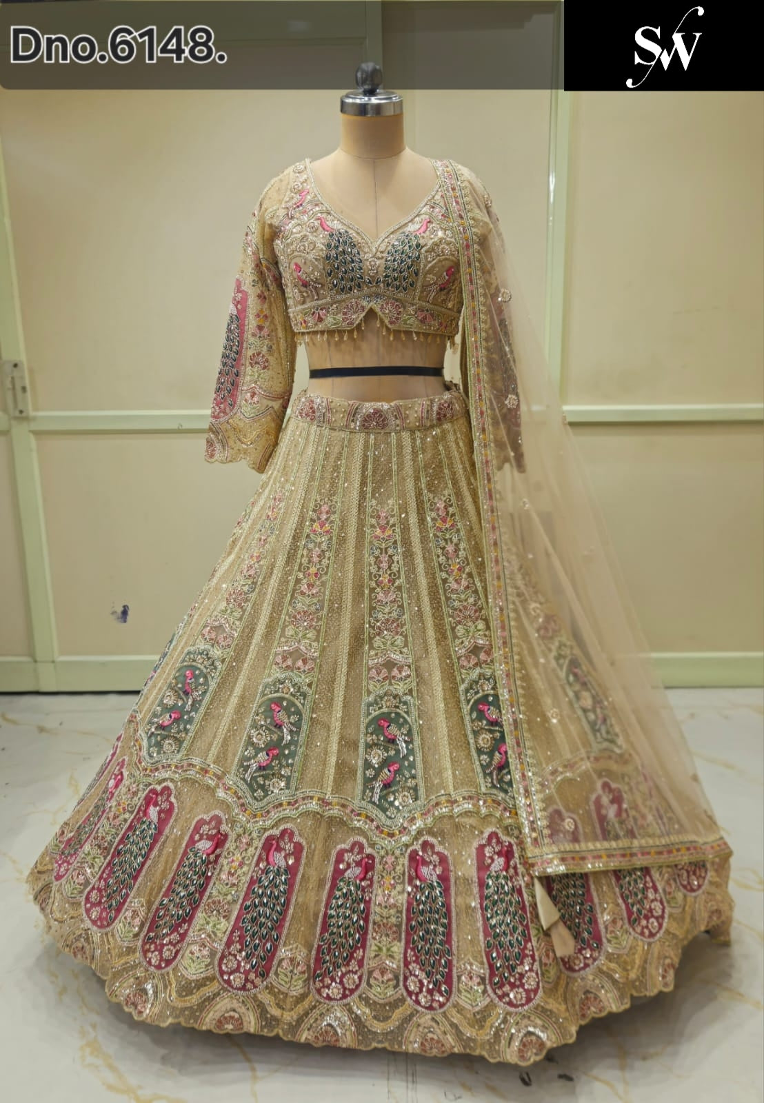 Golden Crop Top Lehenga